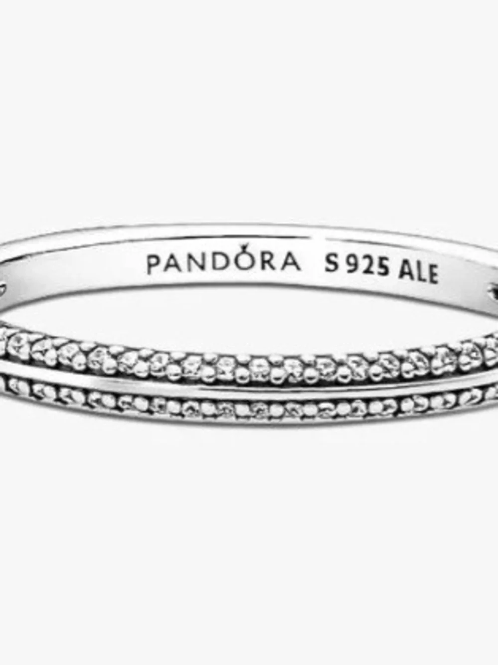 Pandora Silver Pavé Sterling Stack Ring with White Stones